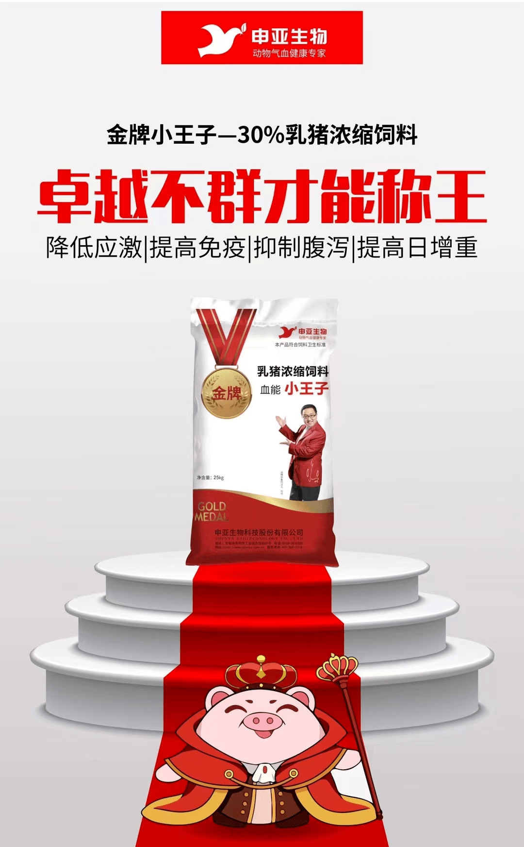 申亚金牌-『血能』小王子:乳猪浓缩饲料,营养丰富易吸收_原料_效果_仔